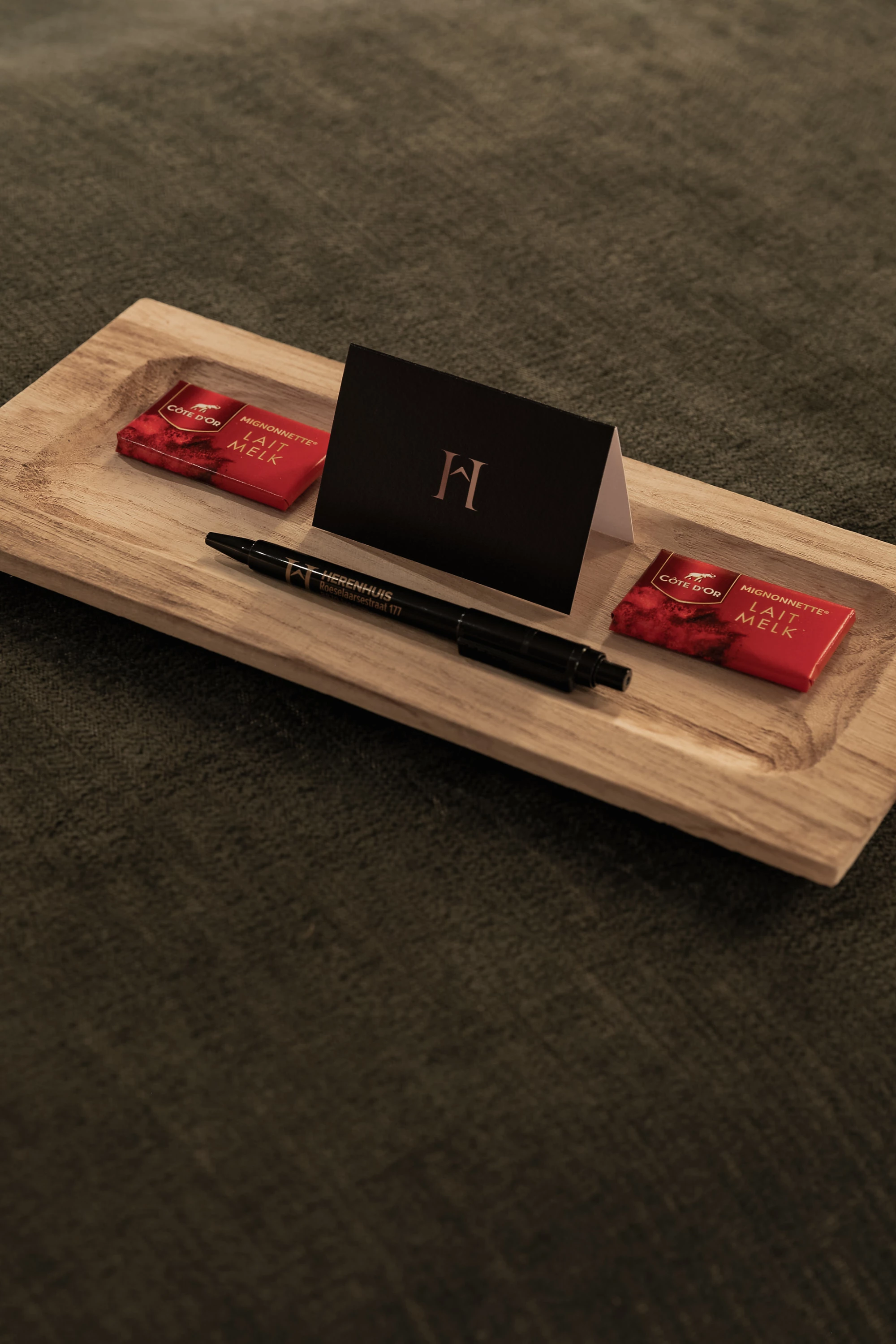 Welkomst chocolade Gentleman B&B Herenhuis Izegem